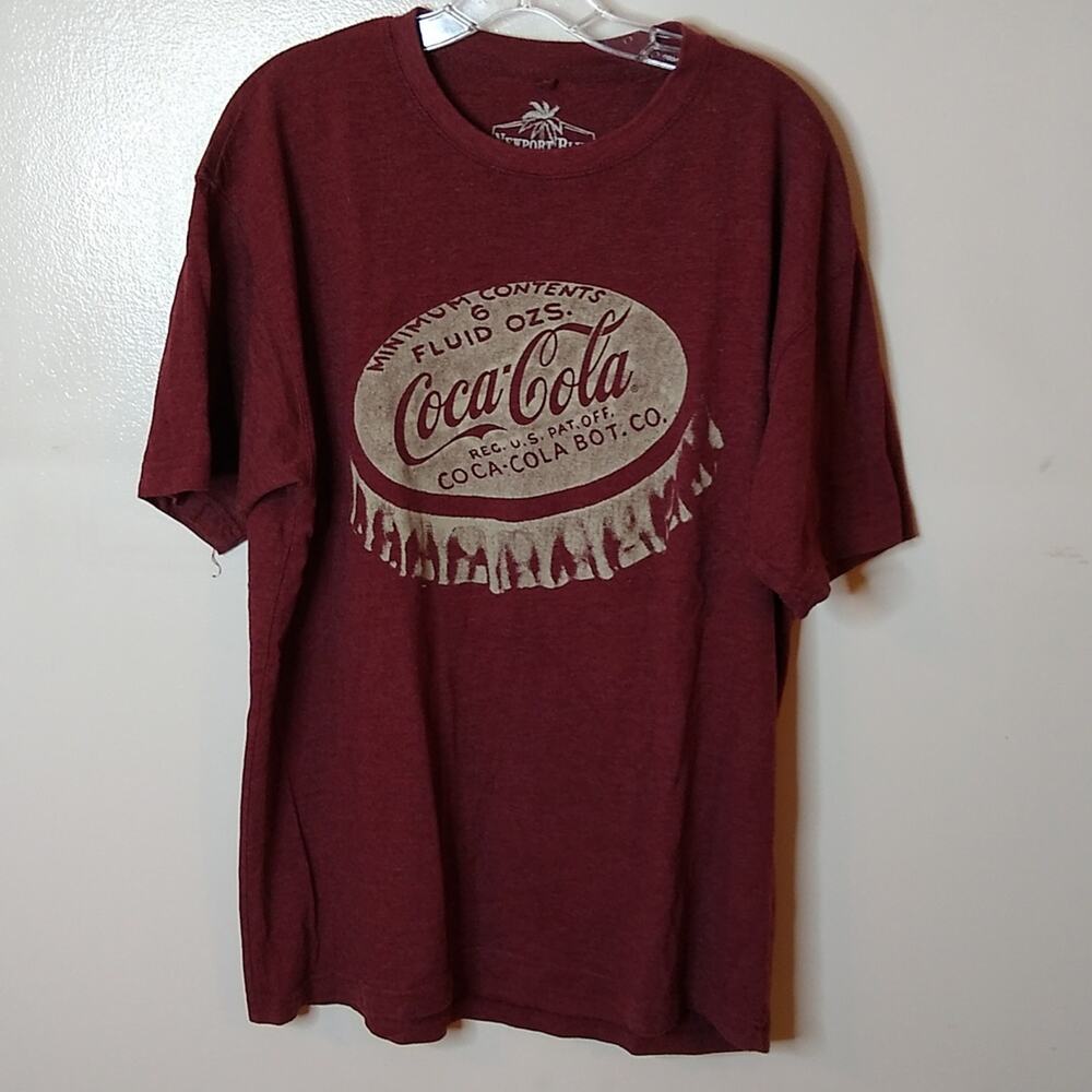 Newport Blue women's Size Large Coca-cola maroon T-shirt